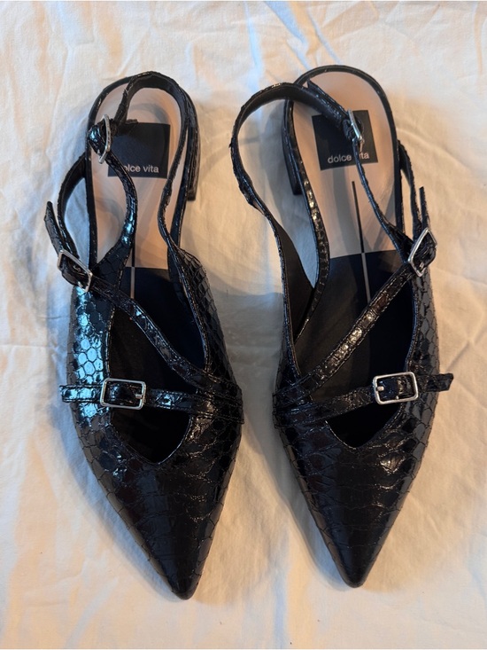 Dolce Vita Pamla Midnight Snake Embossed Pointed Toe
Black Flat size 6 - Picture 3 of 8